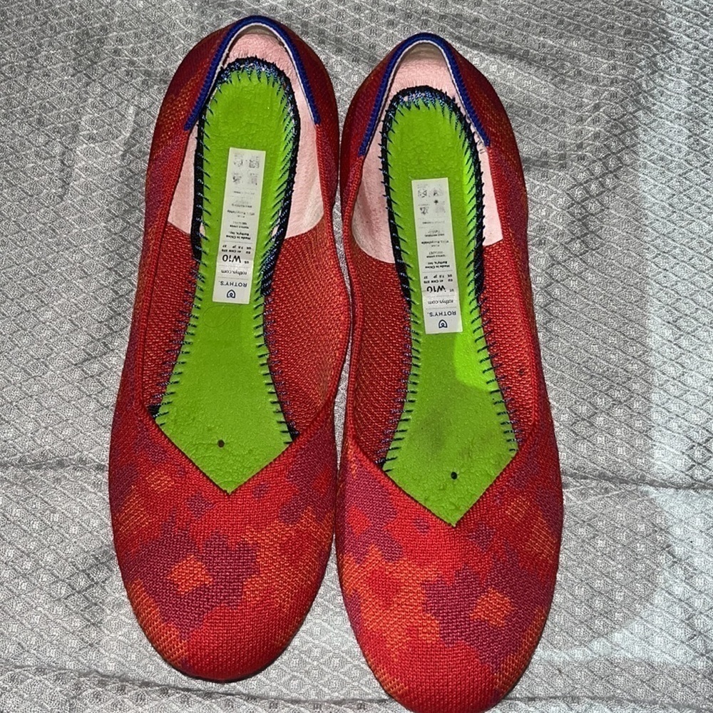 Rothy's Red Botanicamo Flats size W 10 - Picture 11 of 12